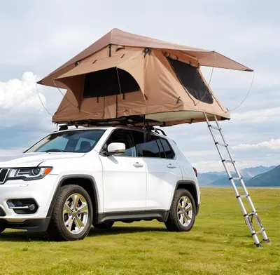 Produktbild von Dachzelt Hartschale 2-3 Personen - Wasserdichtes Jeep SUV Truck Dachzelt - ideal für Camping und Abenteuer