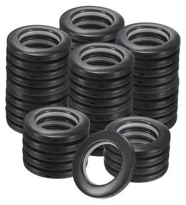 Produktbild von 50-Pack Vorhangringe - Schwarze Ösen 40mm für Zuhause