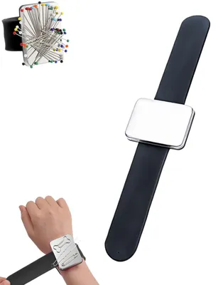 Magnetisches Näh-Armband mit Nadelkissen, schwarz