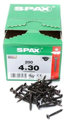 Produktbild von SPAX Senkkopfschraube BLAX verzinkt Vollgewinde 4x30