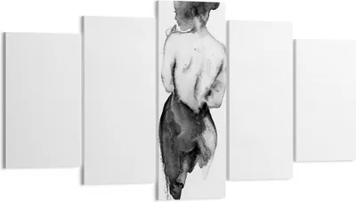 Produktbild von Bild auf Leinwand - Leinwandbild - 5 Teile - Aquarell Frau Nacktheit - 160x85cm - Wand Bild - Wanddeko - Wandbilder - Leinwanddruck - Bilder - Wanddekoration - Leinwand bilder - EA160x85-4721