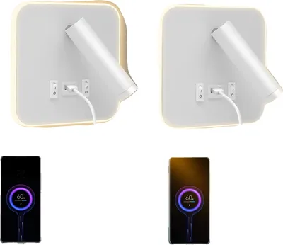 Produktbild von Wandleuchte, USB-Ladeanschluss, einstellbare Stimmungsbeleuchtung, WEISS