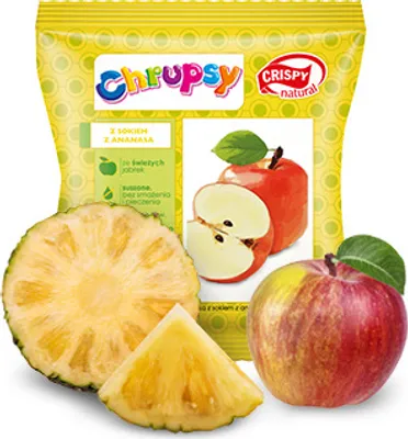 Obrázok produktu pre Jabłkowe Suszone Chipsy Crispy Natural Ananasowy 18 g