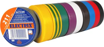 Produktbild von ELECTRIX 211 Klebeband, Regenbogen, 10 Rollen, 15 mm x 10 m