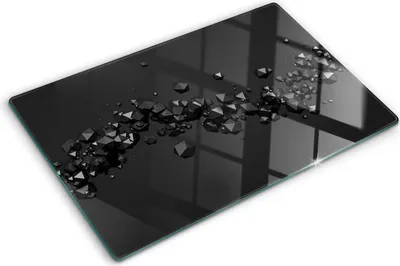 Produktbild von Tulup Glas Herdabdeckplatte - 80x52 cm - Glaskeramikkochfeld-Abdeckung Spritzschutz Glasabdeckplatte - Einteilig - Kunst: Modern & Klassisch - 3D-Abstraktion - Schwarz