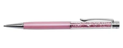 Guľôčkové pero, s ružovými krištáľmi SWAROVSKI®, 14 cm, ART CRYSTELLA, ružová