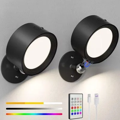 Image de Applique murale LED d'intérieur avec télécommande outactile, 3 températures de couleur