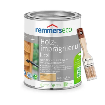 Produktbild von Bandloo Set Remmers Holzimprägnierung [eco] 0,75L farblos + Pinsel