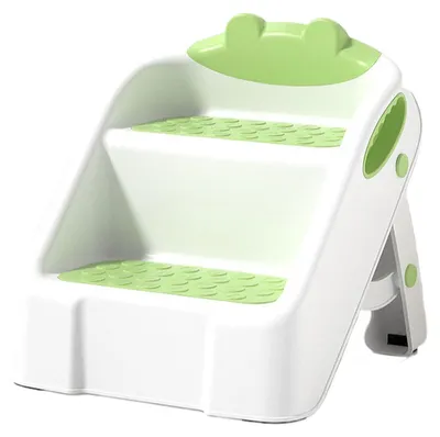 Produktbild von Zimilo Tritthocker Kinder, Faltbarer Tritthocker mit Anti-Rutsch-Beschichtung, für Badezimmer, Toilette und Waschbecken, stabil und platzsparend, Grün