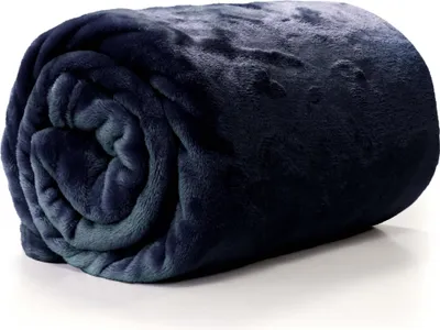 Produktbild von Unique Living Plaid/Decke - Fleece - dunkelblau - 130 x 180 cm