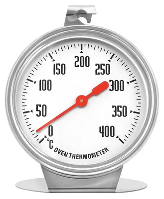 Oventhermometer 0–400°C, Edelstahl, Zeiger-Backthermometer