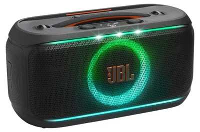 Produktbild von JBL PartyBox On-The-Go 2 – tragbarer Bluetooth-Lautsprecher, 100 W, IPX4, mit drahtlosem Mikrofon, 15 Stunden Akkulaufzeit, schwarz