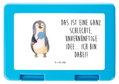 Produktbild von Mr. & Mrs. Panda Brotzeitbox Pinguin Lolli - Weiß - Geschenk, Butterbrotdose, Spruch, Vesperbox, Süßigkeiten, Unvernünftig, Snackbox, Bento Box, Frühstücksdose, Bentobox