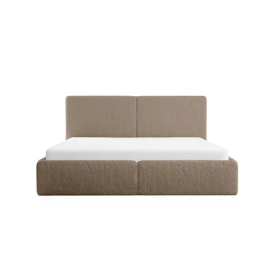 Obrázek produktu pro Čalouněná postel FEDVE Riberia Slim z látky bouclé 200x200 cm, hnědá