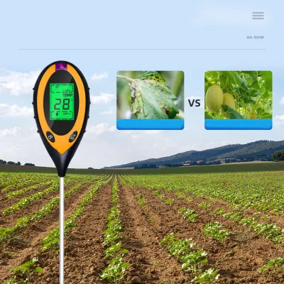 Obrázek produktu pro LCD podlahový tester automatické vypnutí citlivá sonda vlhkost PH teplota měřič vlhkosti světlo