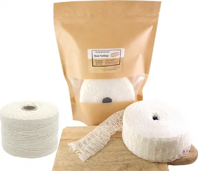 Produktbild von Fleischnetz 125mm / 50m + Wurstgarn 400m - Schinkennetz, Räuchernetz, Küchengarn, Kochgarn