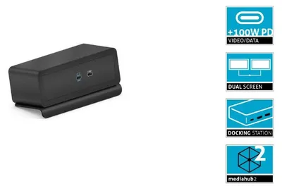 Produktbild von PureLink mediahub2 USB-C Docking Station 100W PD schwarz