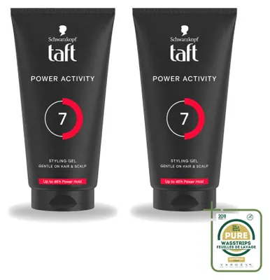Image de 2 gels de coiffage Taft Power Active - 150 ml - Pack de 2