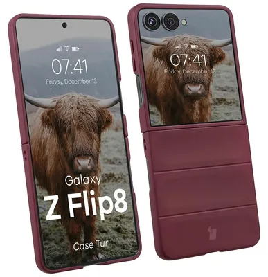 Produktbild von Robuste Handyhülle für Galaxy Z Flip8, Bizon Case Tur, Burgunderrot