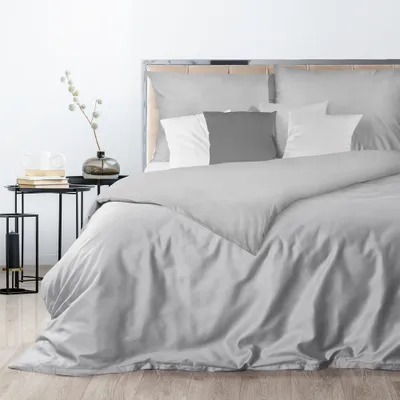 Produktbild von Eurofirany Bettwäschegarnitur Bettwäsche NOVA3 silber hellgrau 180x200 cm 3 TLG SET: mit 2 Kissenbezüge 70x80 cm