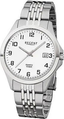 Image de Montre Regent argent gris F-916 Montre à quartz analogique pour homme URF916