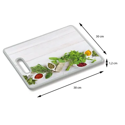 Produktbild von Kesper Schneidebrett weiß grau grün Polypropylen 30 cm x 38 cm x 1,2 cm