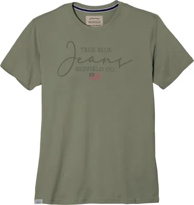 Produktbild von Redfield Übergrößen T-Shirt Print Jeans oliv