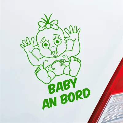 Produktbild von Auto Aufkleber Baby an Bord on Tour 20x30 cm Hellgrün Sticker Heckscheibenaufkleber