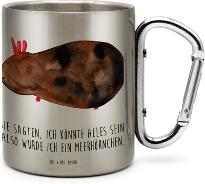 Produktbild von Mr. & Mrs. Panda Teetasse Einhorn Meerschweinchen - Transparent - Geschenk, Reisebecher, Unicorn, Meerhörnchen, thermotasse, Teebecher, Einhörner, Meerschwein