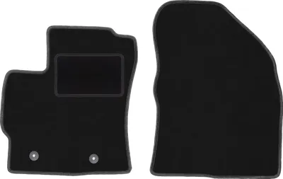 Produktbild von Velours-Fußmatten Vorne passend für Toyota Verso FL (Minivan, Bj. 2013-2019) –  schwarz, passgenau, mit Befestigungen set 2 Stk. - STANDARD