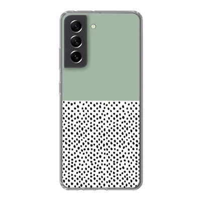 Produktbild von MuchoWow® Handyhülle Schutzhülle Hülle für Samsung Galaxy S21 FE Polka dots - Grün - Schwarz Silikon Softcase Handy Hülle - Mobiltelefonhülle