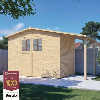 Produktbild von Gartenhaus Bertilo Fineline 4 inkl. Schleppdach 441 x 210 cm natur