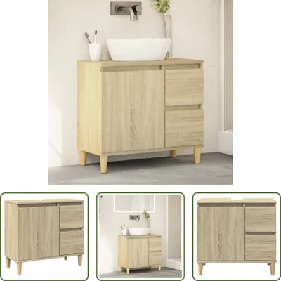 Obrázek produktu pro The Living Store Koupelnová skříňka Sonoma dub 65x33x60 cm Materiál na bázi dřeva