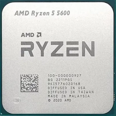 Produktbild von Prozessor AMD Ryzen 5 5600, AM4-Sockel, 6 Kerne, 12 Threads, 3,5 GHz (bis zu 4,4 GHz), 35 MB Cache, 65 W, Tray
