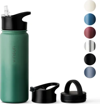 Produktbild von Trinkflasche Edelstahl 500ml Thermo Flasche Sport Isolierflasche grün Vinsun
