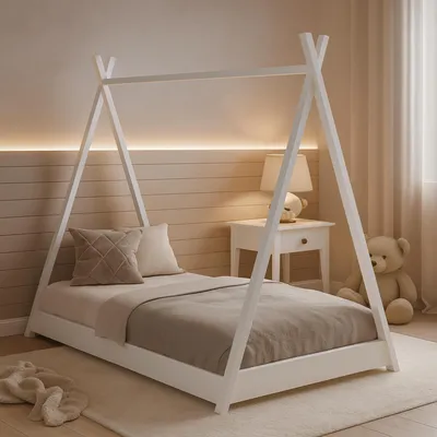 Produktbild von TIPI Kinderbett LUNA 70 x 140 cm Weiß - ohne Matratze