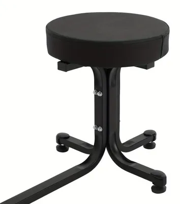 Immagine prodotto di Sgabello per pedicure con poggiapiedi e altezza regolabile - nero - struttura in metallo robusta e seduta in ecopelle confortevole