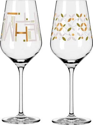 Produktbild von Dekomiro Ritzenhoff Herzkristall Weißwein 2er Set 9 + 10 mit Glasreinigungstuch