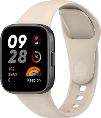 Produktbild von Strap-it Redmi Watch 3 Silikon Armband (Beige)