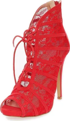 Immagine prodotto di Sandali estivi da donna con tulle; rosso/37