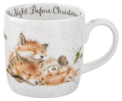 Kaffeetasse, Knochenporzellan, Fuchs, Weihnachten, 0,3 l