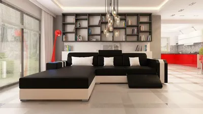 Immagine prodotto di Divano ad angolo, soggiorno, divano, poltrona, set relax, divano grande, divani in pelle