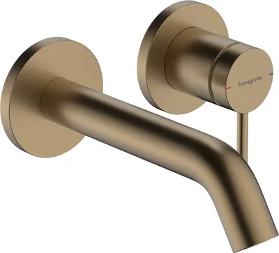 Produktbild von Hansgrohe Tecturis S Unterputz Einhebel Waschtischmischer Armatur für Wandmontage EcoSmart+ mit Auslauf 16,5 cm und Ablaufgarnitur, brushed Bronze