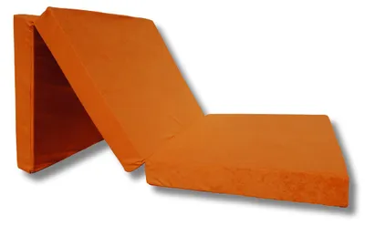Productafbeelding van Natalia Spzoo vouwmatras 198x80x10 cm, oranje - 3-delig schuimmatras, afneembare en wasbare hoes, voor logees, thuis en op de camping, ruimtebesparend