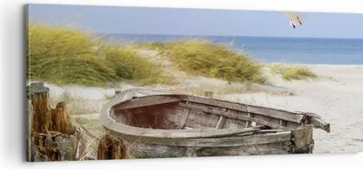 Produktbild von Bild auf Leinwand - Leinwandbild - Einteilig - Strand Möwen £ódŸ - 100x40cm - Wand Bild - Wanddeko - Wandbilder - Leinwanddruck - Bilder - Wanddekoration - Leinwand bilder - Wandbild - AB100x40-4170