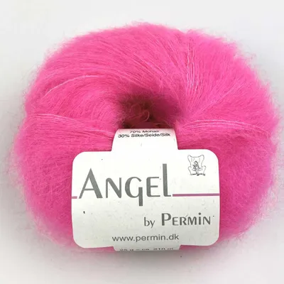 Obrázek produktu pro Angel by Permin - hedvábná příze z dětského mohéru (70/30) (35 neonově růžová)