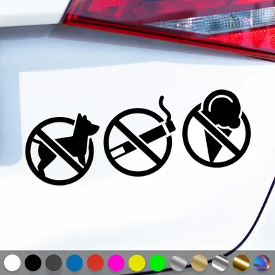 Produktbild von PantherPixel Rauchen Verboten Aufkleber Tiere Essen Trinken Hinweis Sticker Auto Geschenkidee Farbe Schwarz