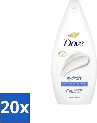 Immagine prodotto di Gel doccia Dove Hydrate – Senza solfati – 250 ml - Confezione risparmio - 20 pezzi