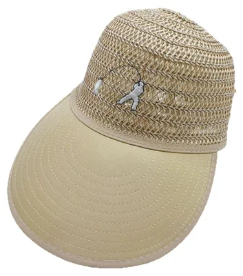 Produktbild von Sommer-Fischerhut für Herren, hohles Strohgeflecht, Sonnenschutz, breite Krempe, Western-Cowboyhut mit schwarzem Zierband, faltbar, Strandhut H