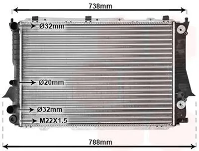 Produktbild von VAN WEZEL 03002078 Kühler Wasserkühler Motorkühler für AUDI 100 Limousine (4A2, C4) A6 Avant (4A5, C4) A6 Limousine (4A2, C4) 100 Avant (4A5, C4)
